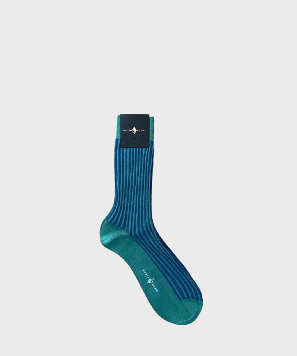 Sozzi Milano two-tone ribbed cotton socks with...