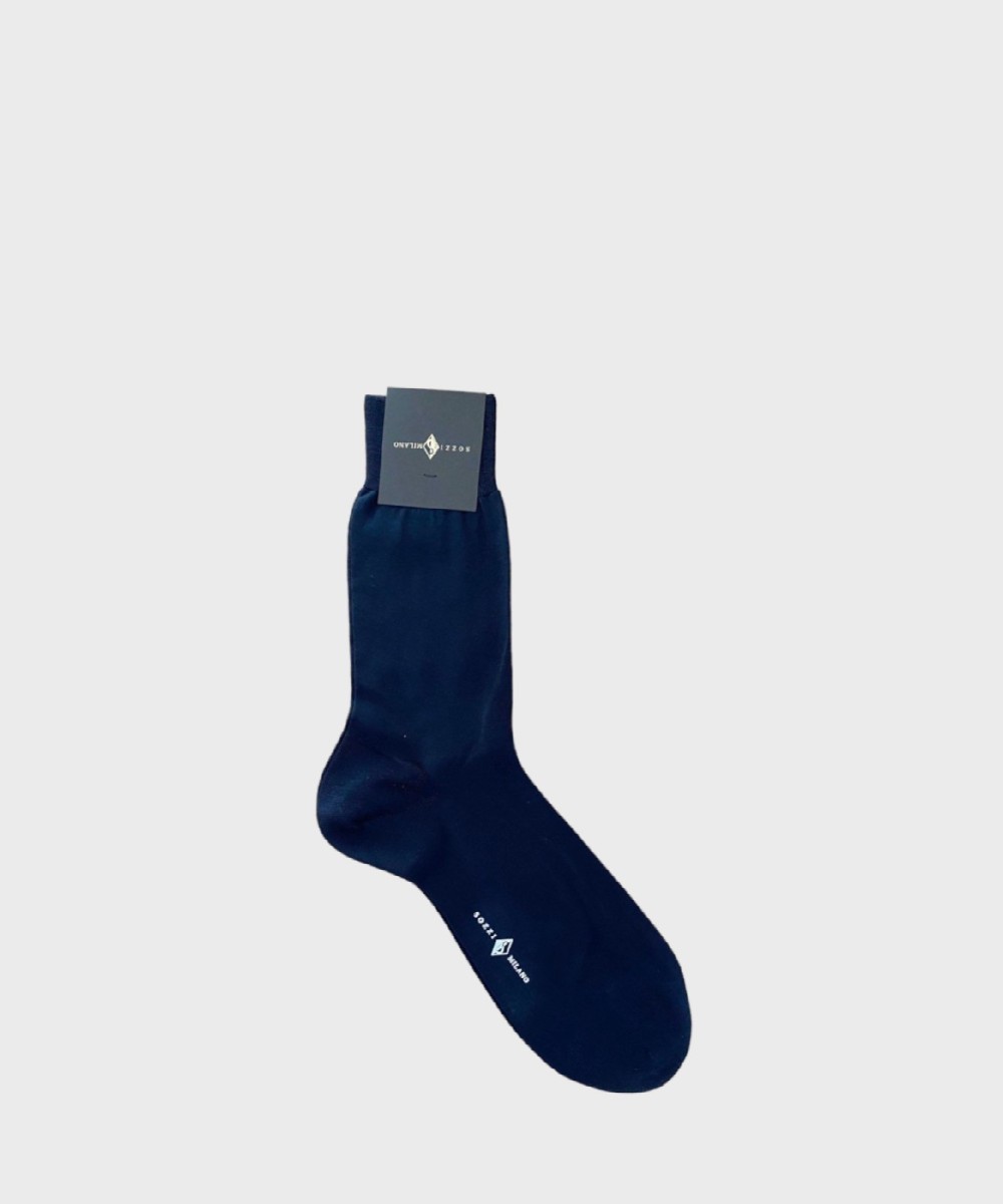 Sozzi Milano short socks in Scottish cotton, blue