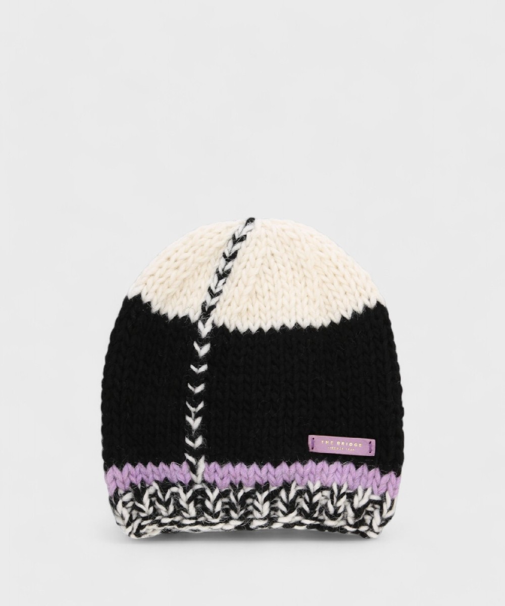 The Bridge wool cap, mauve black white