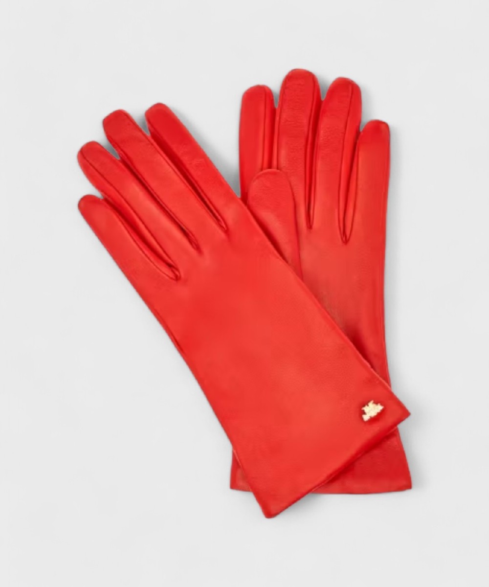 The Bridge Story Women's Leather Gloves, Red