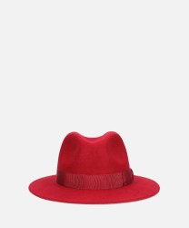 Borsalino Macho cappello fedora in feltro lana, rosso