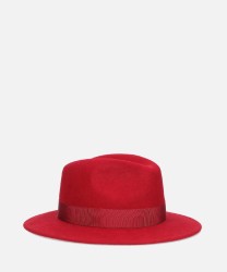Borsalino Macho Wool Felt Fedora Hat, Red