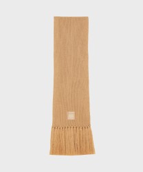 Patrizia Pepe sciarpa cozy in lana a coste beige