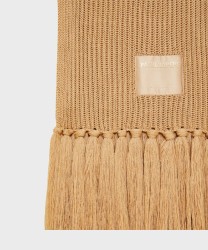 Patrizia Pepe cozy scarf in beige ribbed wool