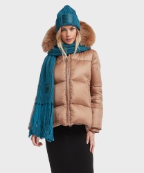 Patrizia Pepe sciarpa in costina tonic turquoise