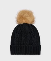 Patrizia Pepe long hat with bon bon, black
