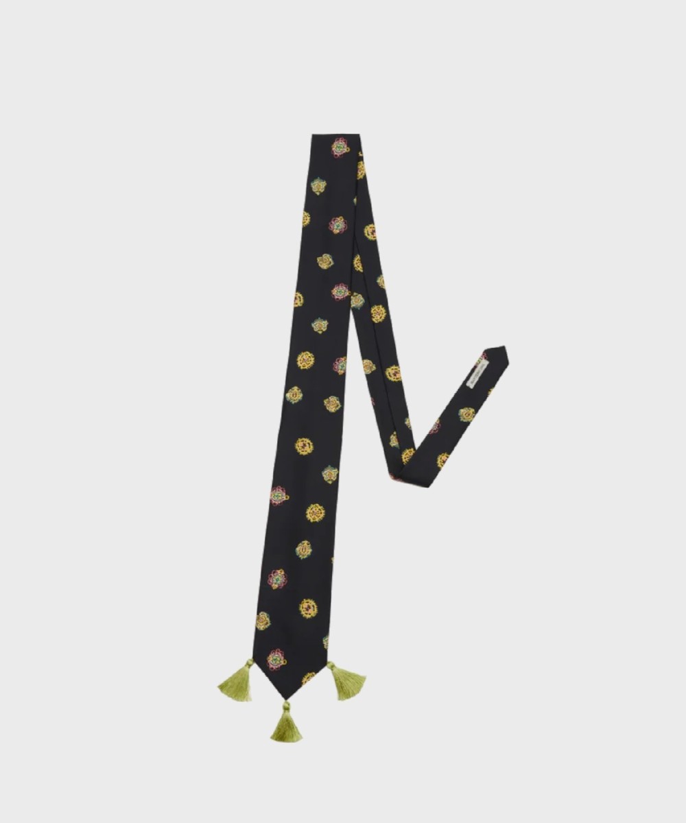 Mantero Tilda silk tassel tie band, anthracite