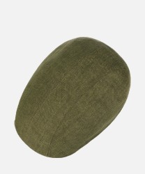 Stetson Madison linen flat cap, olive green