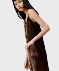Marella Milena portamonete con moschettone, marrone wood