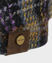Stetson Hatteras Check coppola in lana Harris Tweed, blu navy