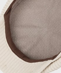 Stetson Corduroy Jersey Ribbed Cap, White Wool White