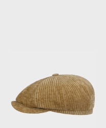 Stetson Corduroy Jersey Ribbed Cap, Beige