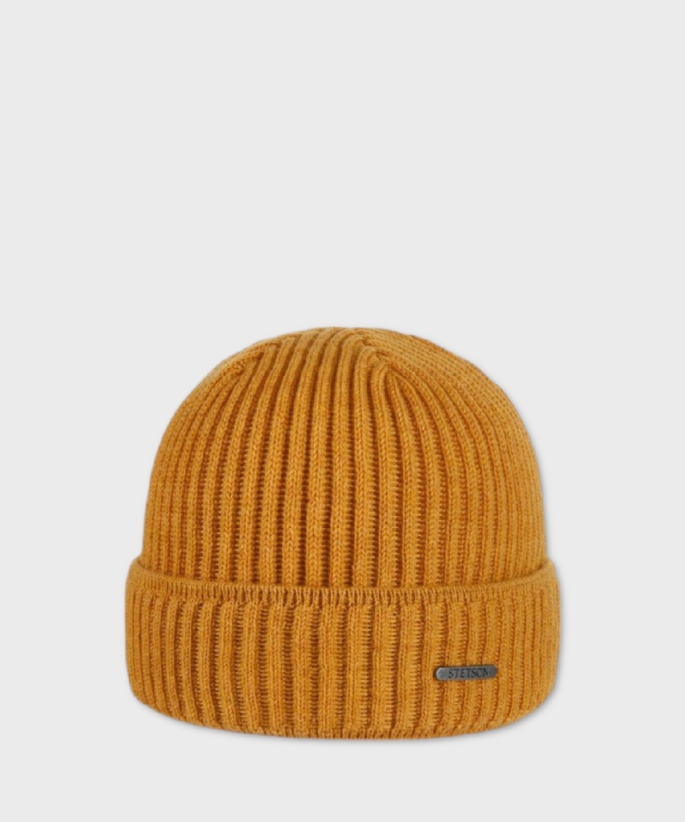 Stetson Beanie Merino Wool Hat Orange Honey