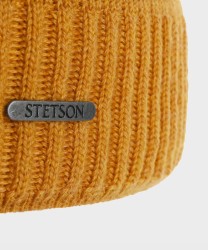 Stetson Beanie berretto in lana merino arancio honey