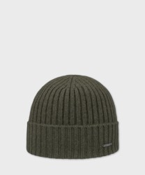 Stetson Beanie pure cashmere hat, moss green