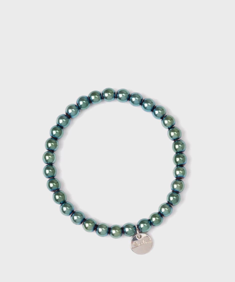 Sodini Crypto bracciale elastico con boule verde