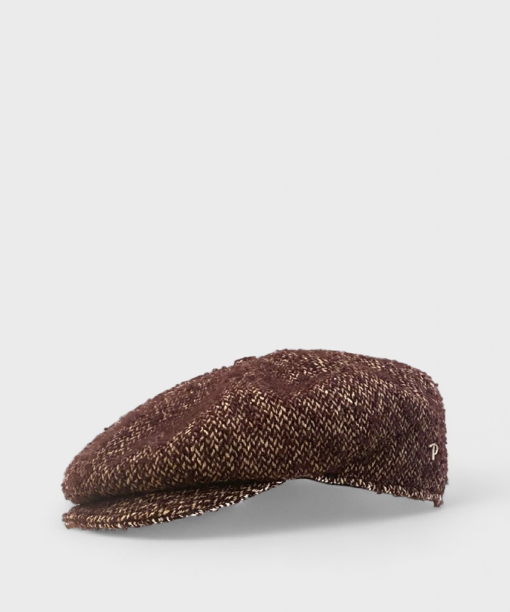 Panizza Clove wool cap, burgundy herringbone