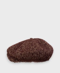 Panizza Clove wool cap, burgundy herringbone