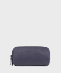 Piquadro Black Square clutch bag, 3 compartments, ocean blue