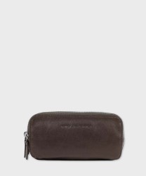 Piquadro Black Square clutch bag, 3 compartments, dark brown