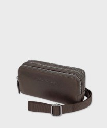 Piquadro Black Square clutch bag, 3 compartments, dark brown