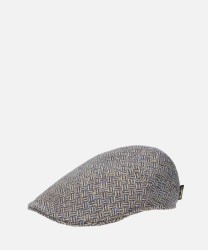 Borsalino Paris wool goose beak cap, beige blue weave