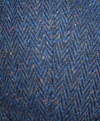 Borsalino Neil flat wool cap, herringbone blue