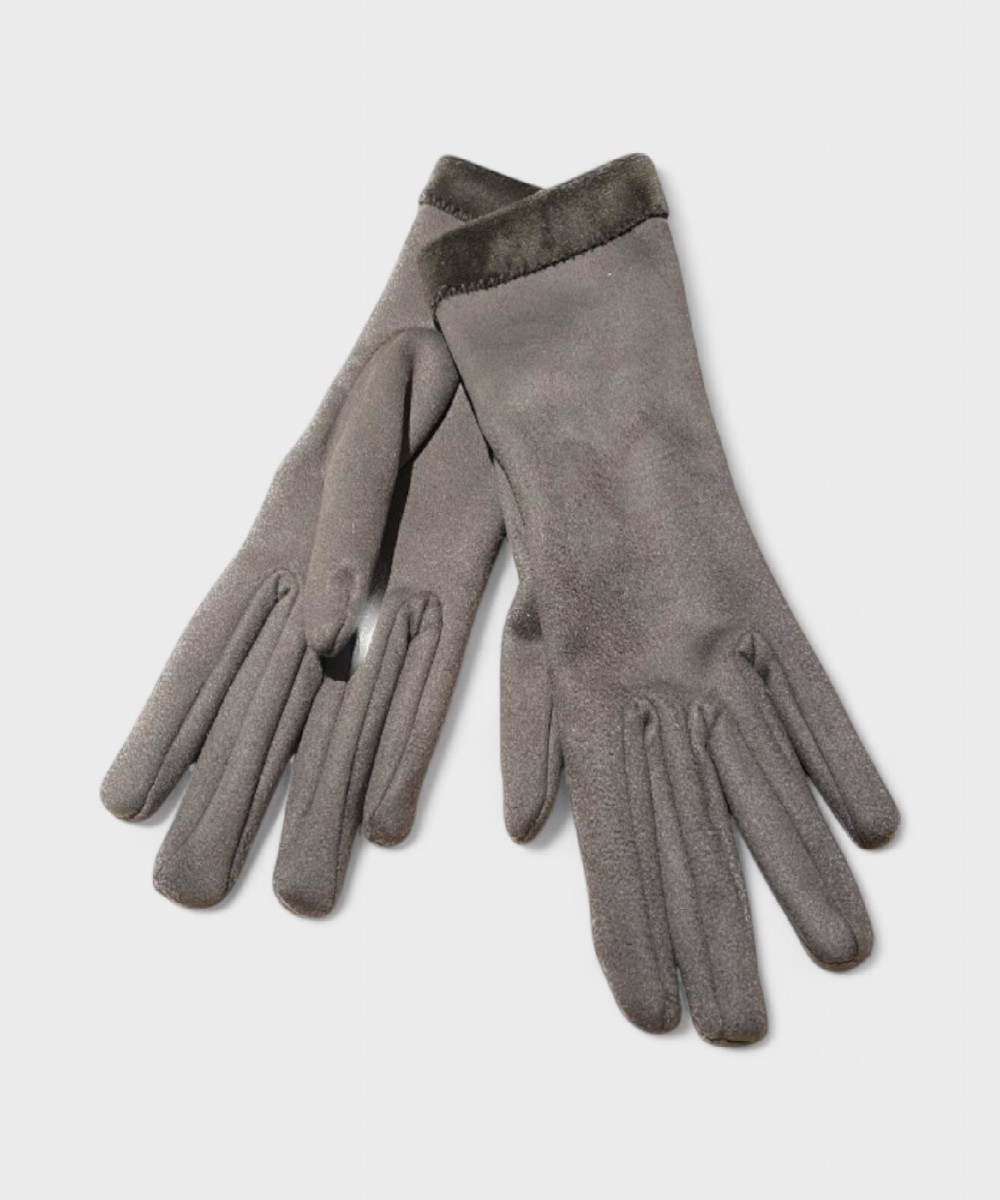 Galise women's velvet gloves, dark brown