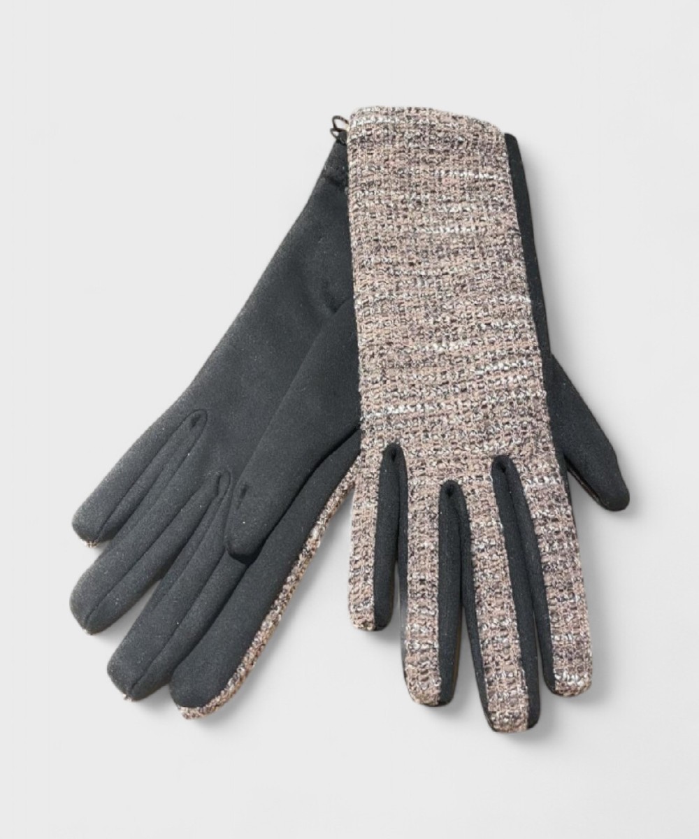 Galise eco suede women's gloves, pink and black