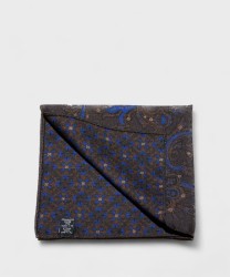 Arcuri double face pocket square, wool and silk, cashmere