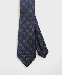 Petronius 1926 three fold silk tie square 70s, vintage blue