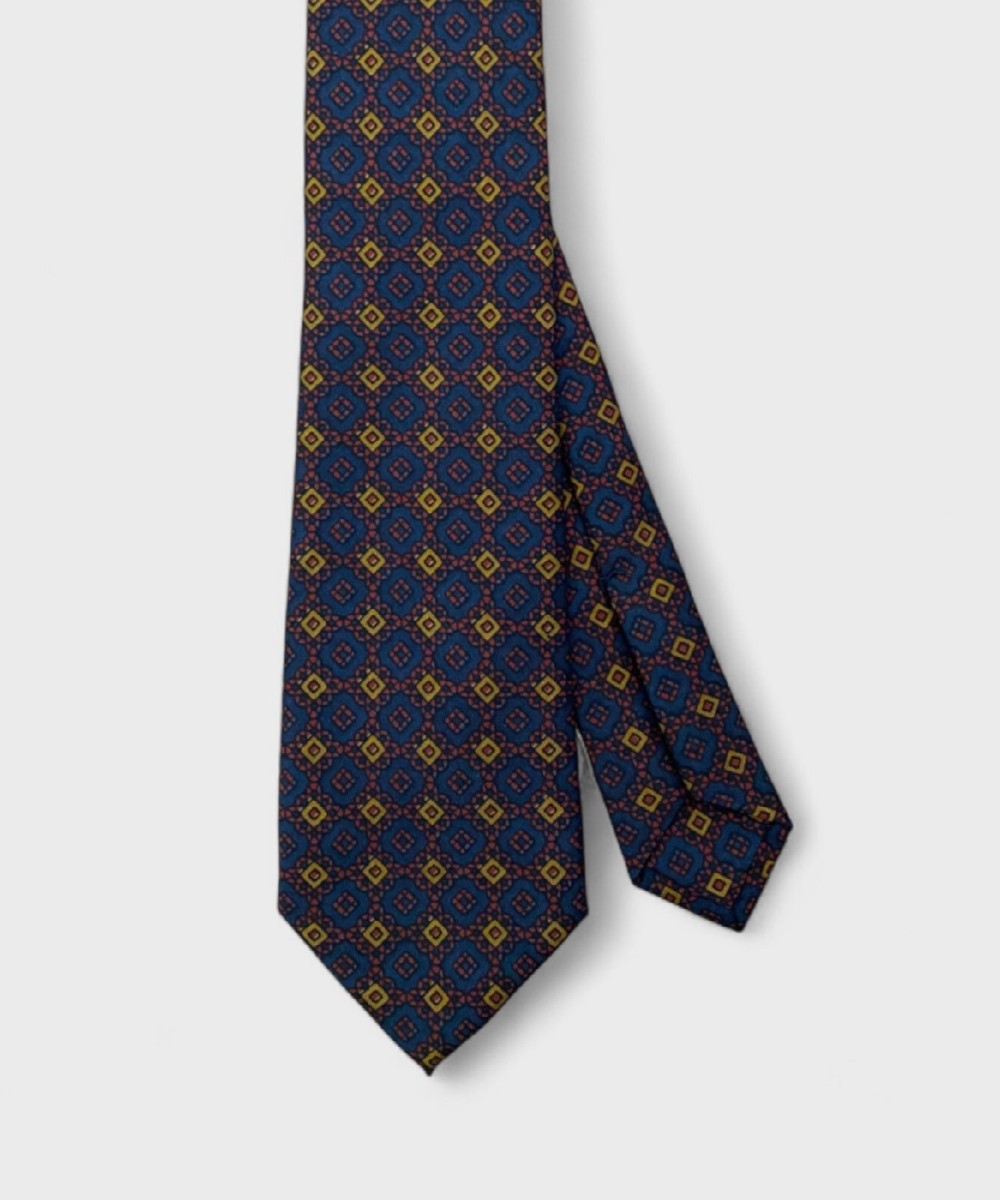 Petronius 1926 three fold silk tie square 70s,...