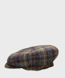 Panizza Clove coppola in lana ad 8 spicchi, scozzese marrone