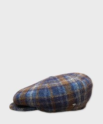 Panizza Clove coppola in lana ad 8 spicchi, scozzese blu