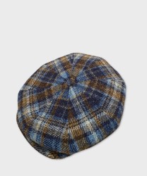 Panizza Clove coppola in lana ad 8 spicchi, scozzese blu