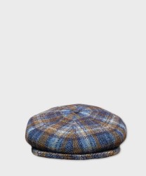 Panizza Clove coppola in lana ad 8 spicchi, scozzese blu