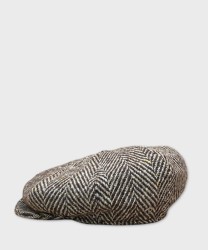 Panizza Clove 8-piece wool cap, brown herringbone pattern