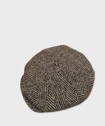 Panizza Clove 8-piece wool cap, brown herringbone pattern