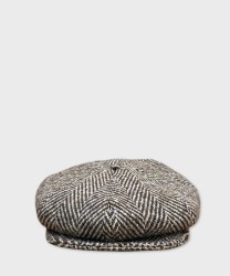 Panizza Clove 8-piece wool cap, brown herringbone pattern