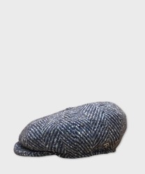 Panizza Clove 8-piece wool cap, blue herringbone pattern