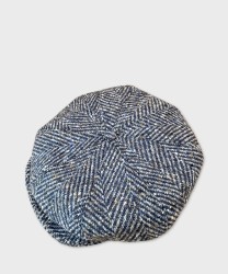 Panizza Clove 8-piece wool cap, blue herringbone pattern