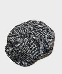 Panizza Clove 8-piece wool cap, black herringbone pattern