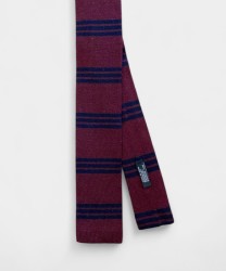 Petronius 1926 cashmere knitted tie, straight, burgundy