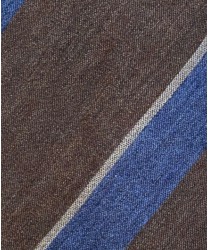Galise cravatta tre pieghe in lana, regimental marrone