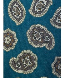 Arcuri three fold tie in wool and silk, cashmere pattern green