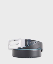 Piquadro Blue Square reversible belt, black blue