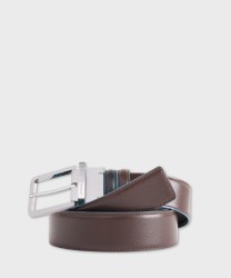Piquadro Blue Square reversible belt, black mahogany