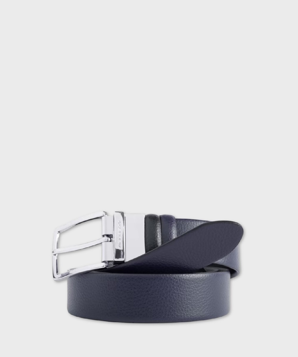 Piquadro Modus reversible belt, black blue