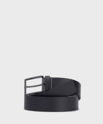 Piquadro Modus Special cintura reversibile in pelle nera e blu