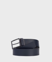 Piquadro Modus Special cintura reversibile in pelle nera e blu